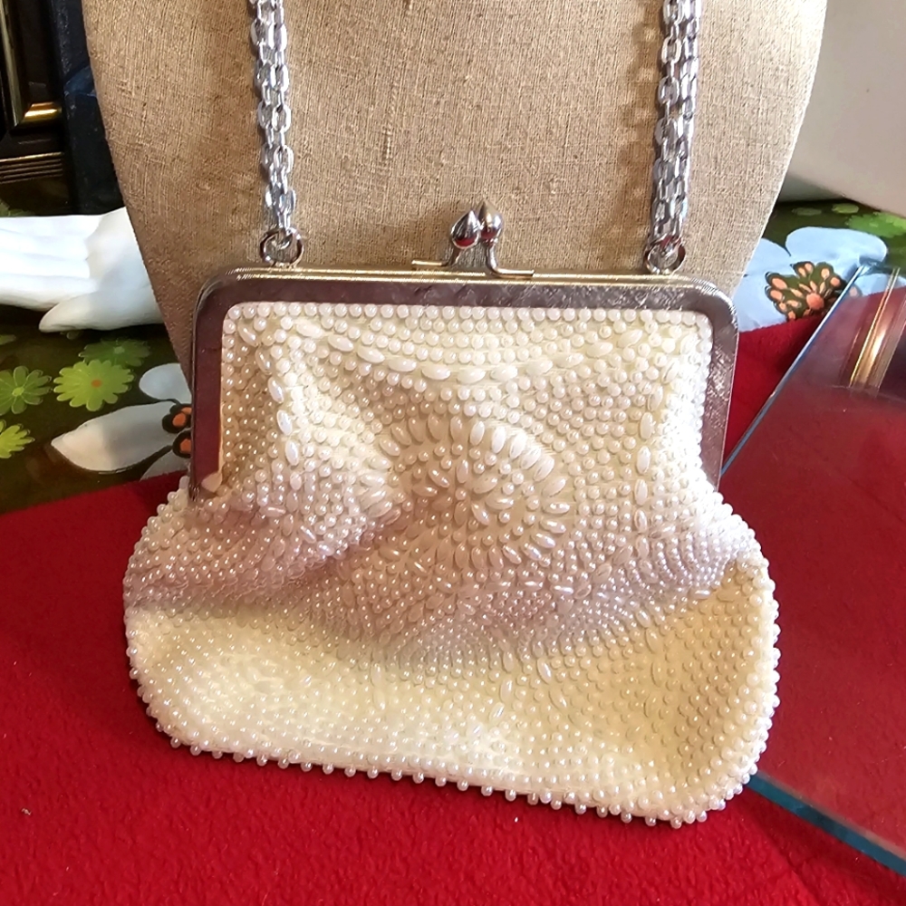 Vintage Beaded Purse Hong Kong Made